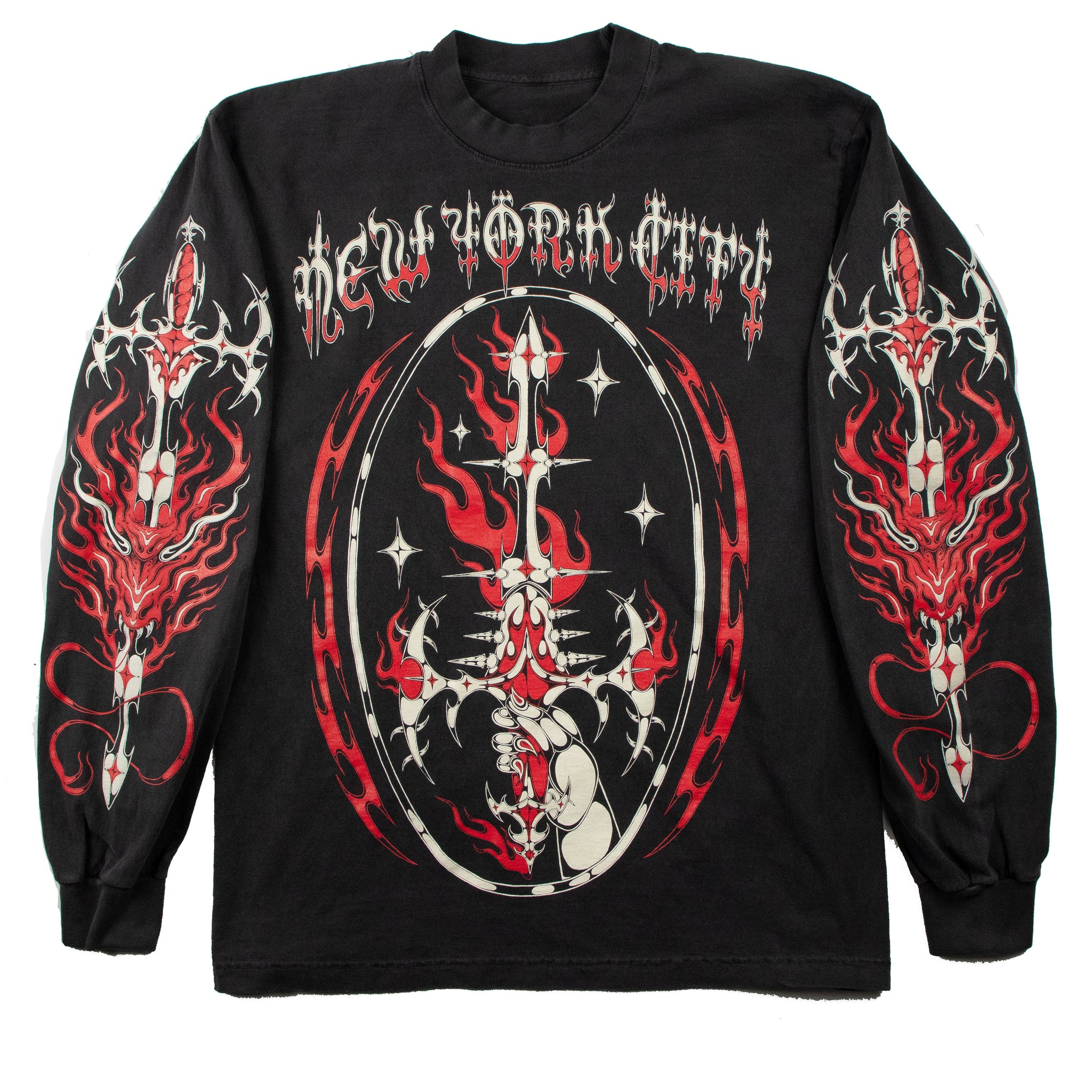 SLAYED IN NYC LONG SLEEVE ( RED INK )