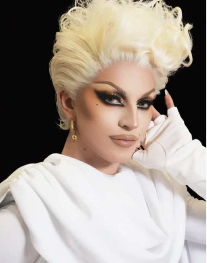 Rupauls Drag Race winner Aquaria pictured Wearing Claw and Saber Earrings