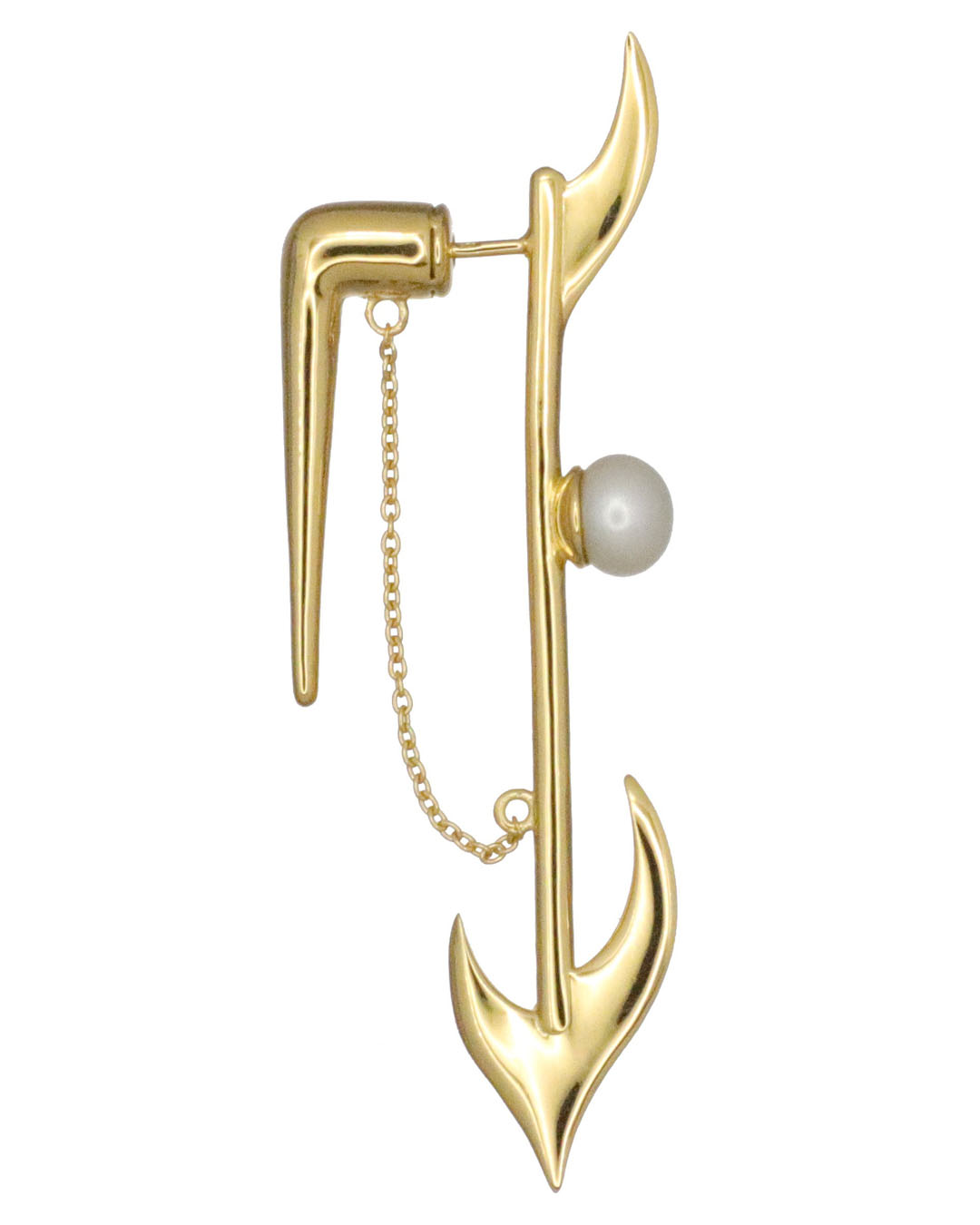 PEARL HARPOON EARRING