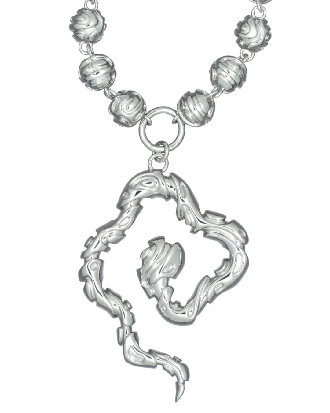 TENDRIL PENDANT BALL CHAIN NECKLACE