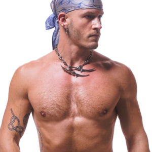 VOID SPIRAL SILK BANDANA ( LIGHT BLUE )