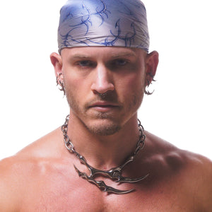 VOID SPIRAL SILK BANDANA ( LIGHT BLUE )