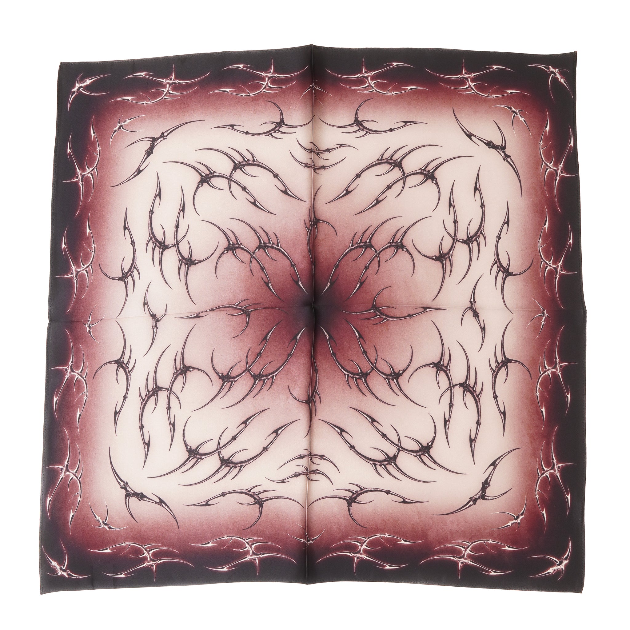 VOID SPIRAL SILK BANDANA ( MAROON BLACK )