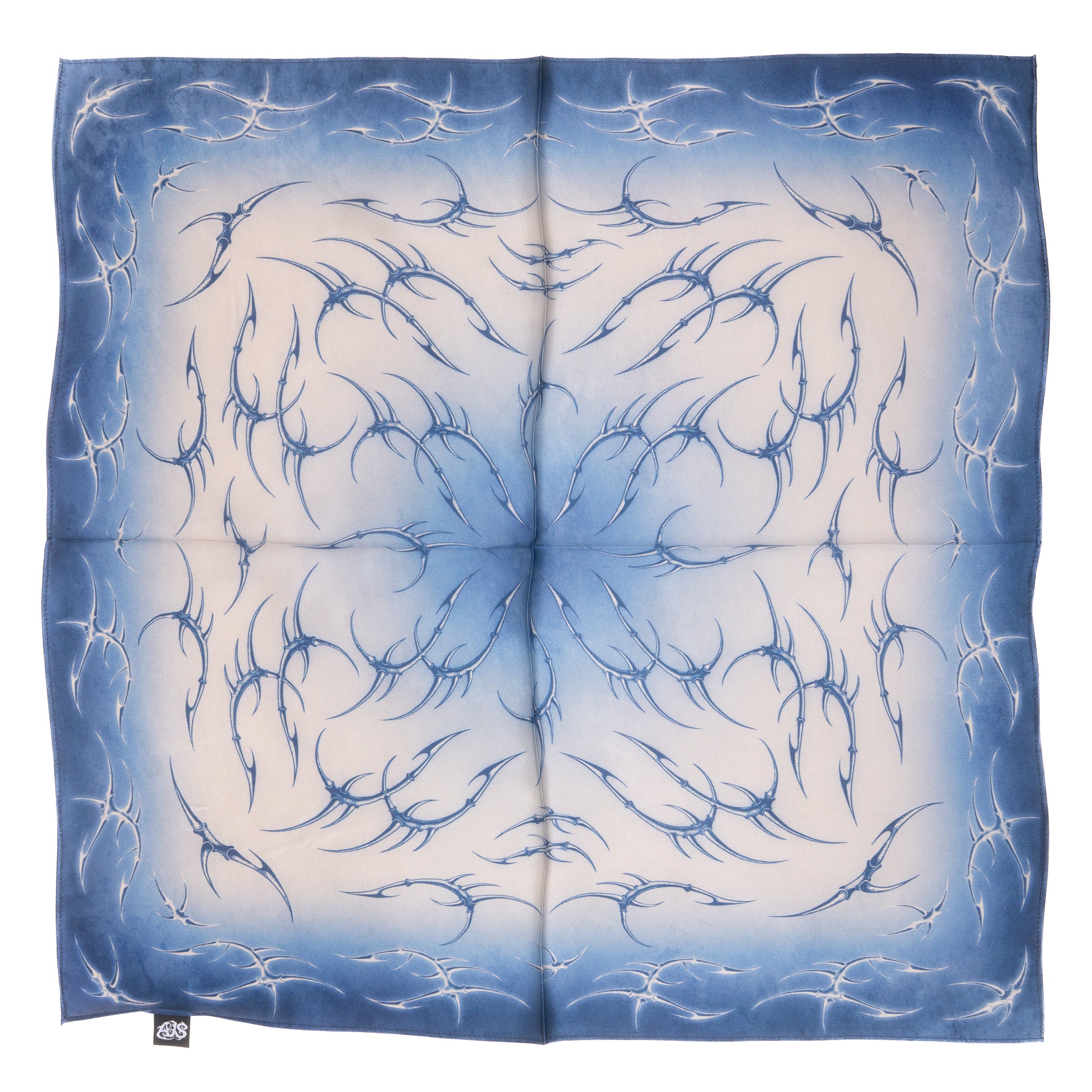 VOID SPIRAL SILK BANDANA ( LIGHT BLUE )