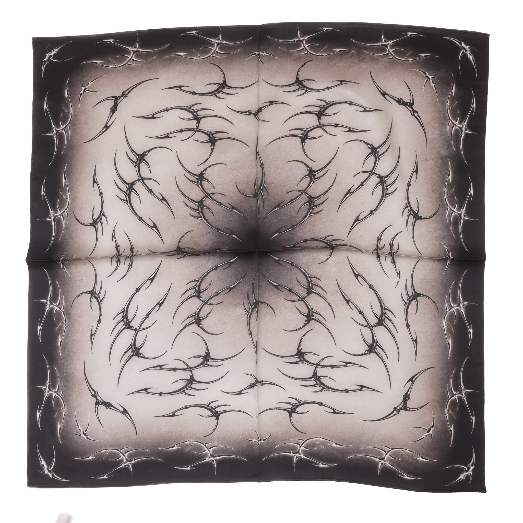 VOID SPIRAL SILK BANDANA ( BONE BLACK )