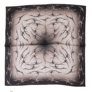 VOID SPIRAL SILK BANDANA ( BONE BLACK )