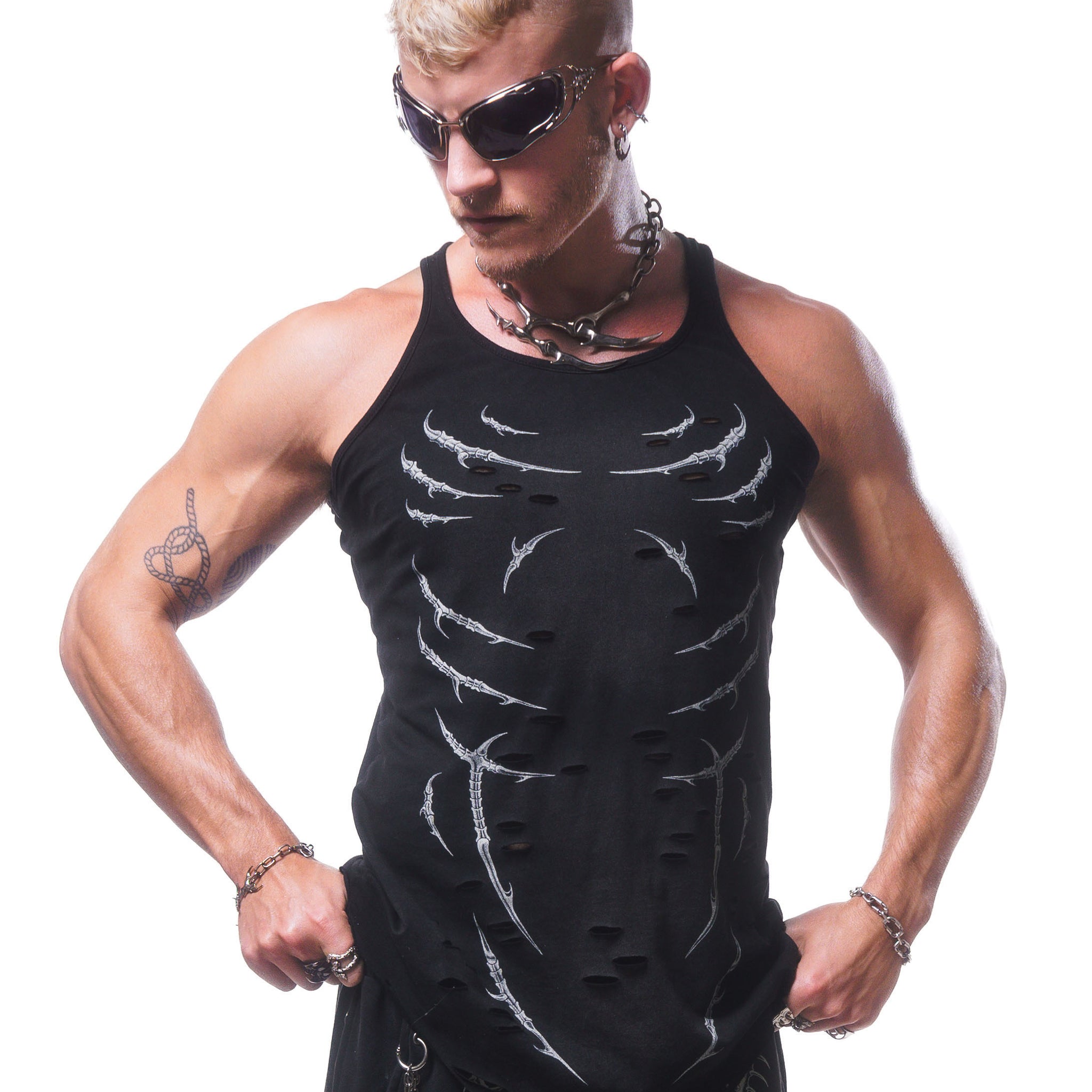 DISTRESSED ARMOR TANK ( WASHED BLACK )