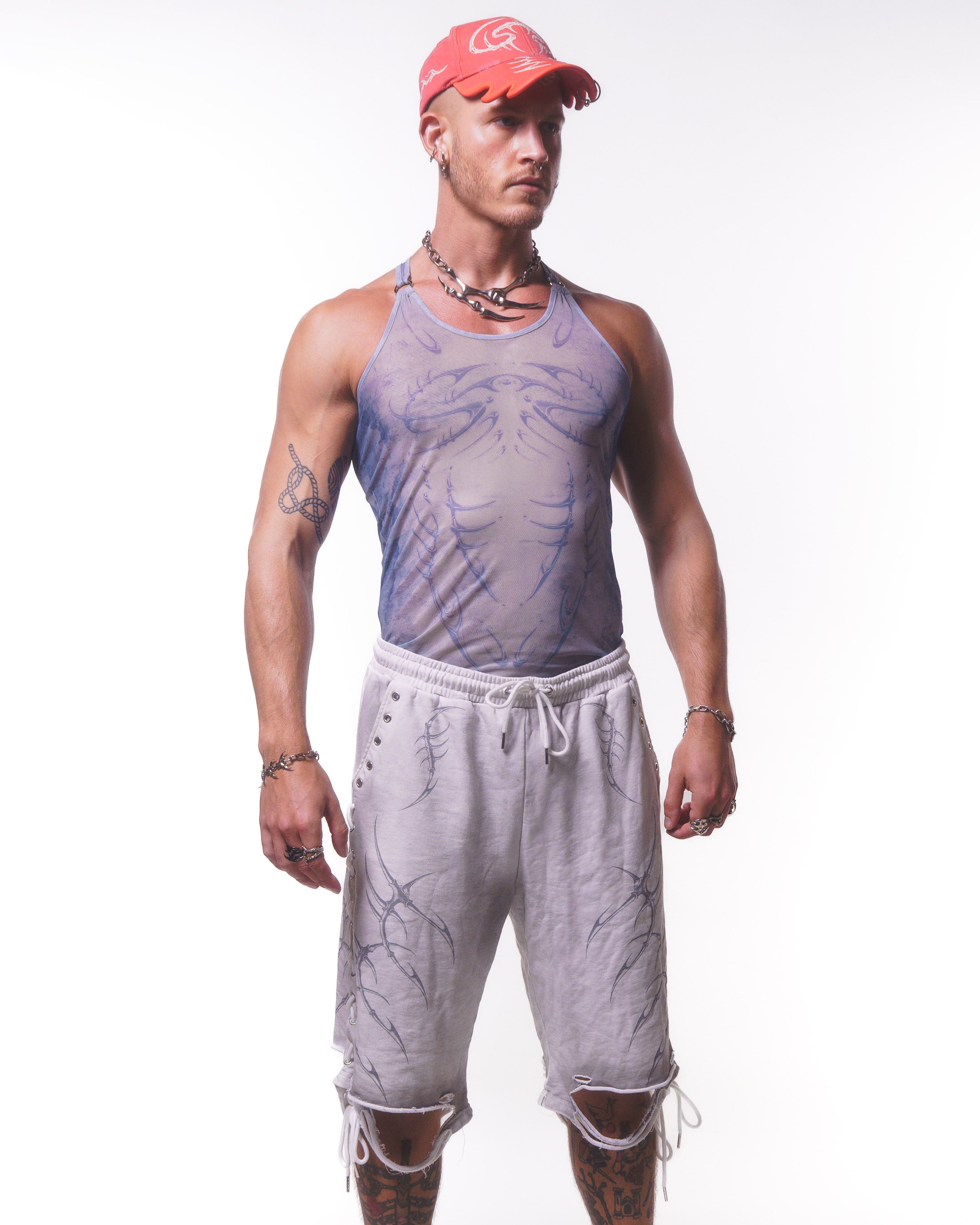 JANE SMITH　 MESH UP DOWN TANK TOP CRYPTIC MESH HARDWARE TANK ( BLUE ) – Austin James Smith