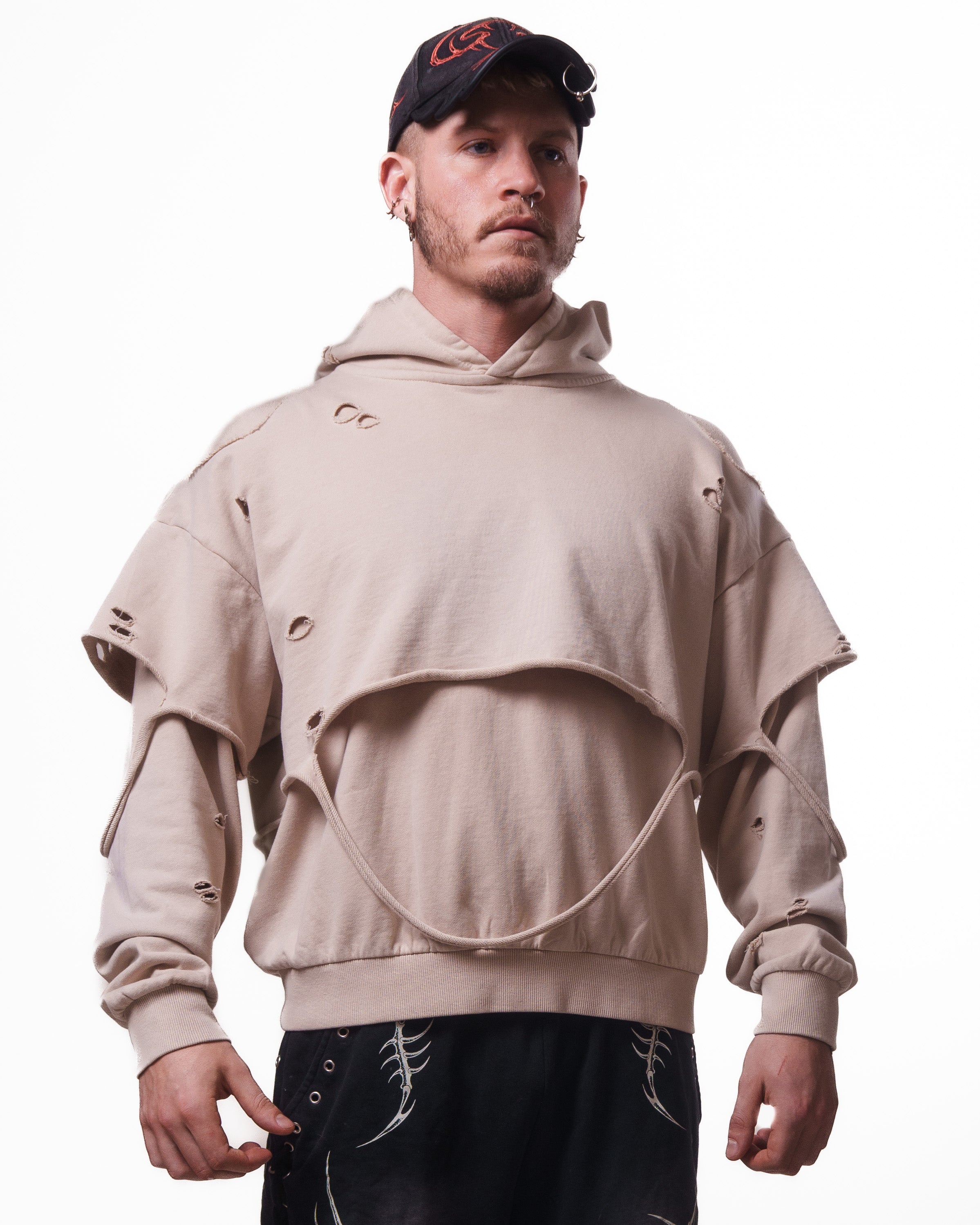 TORN HOODIE ( CREAM ) – Austin James Smith