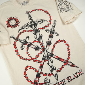 TWIST THE BLADE SHORT SLEEVE ( RED INK )