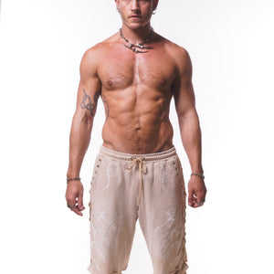 LACED WING SHORTS ( BEIGE )