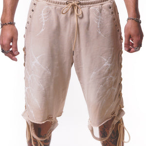 LACED WING SHORTS ( BEIGE )