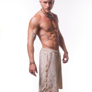LACED WING SHORTS ( BEIGE )