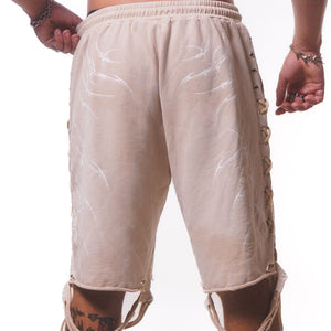 LACED WING SHORTS ( BEIGE )