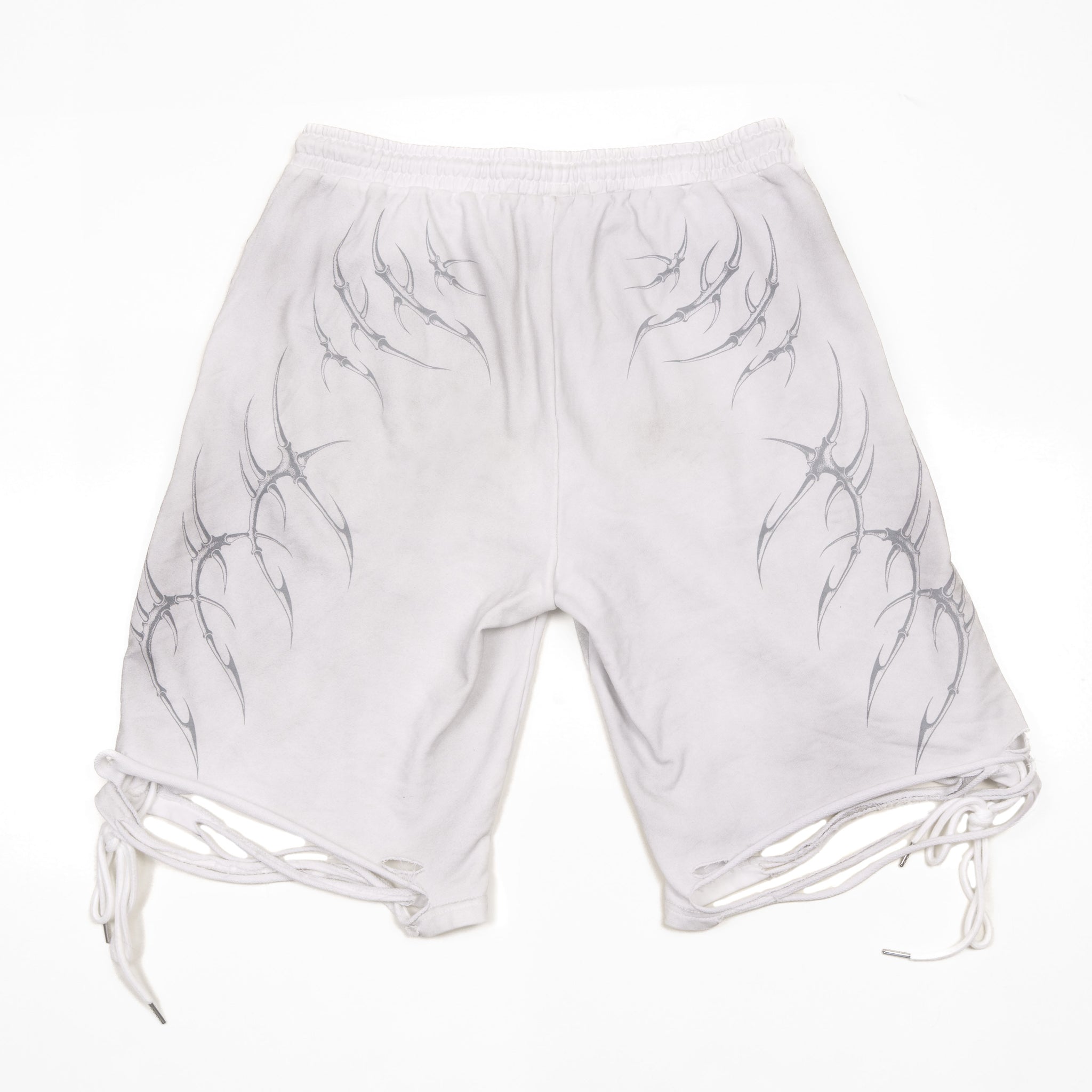 LACED WING SHORTS ( ASHED WHITE )