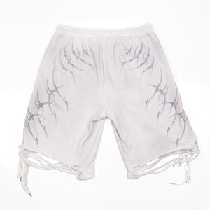 LACED WING SHORTS ( ASHED WHITE )