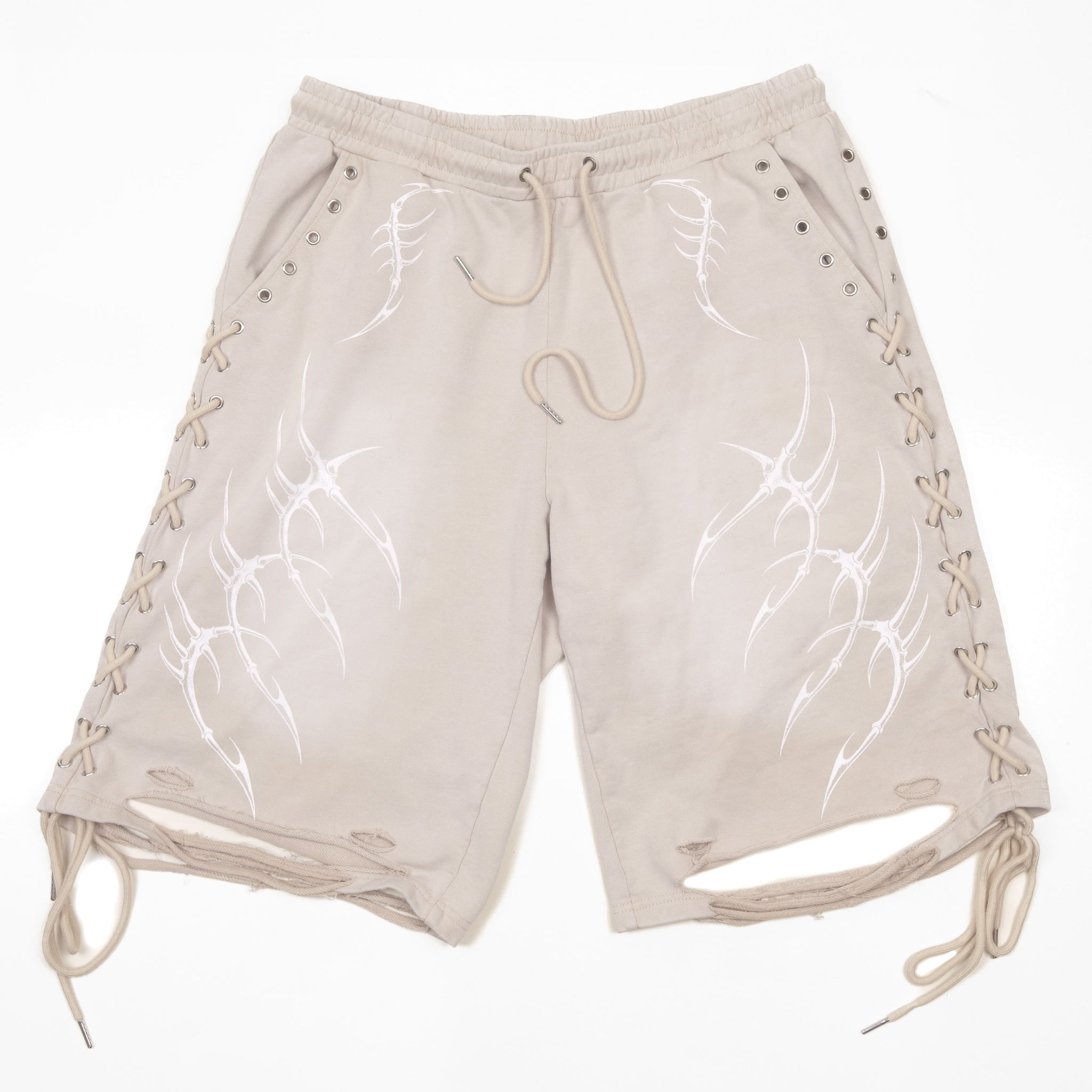LACED WING SHORTS ( BEIGE )