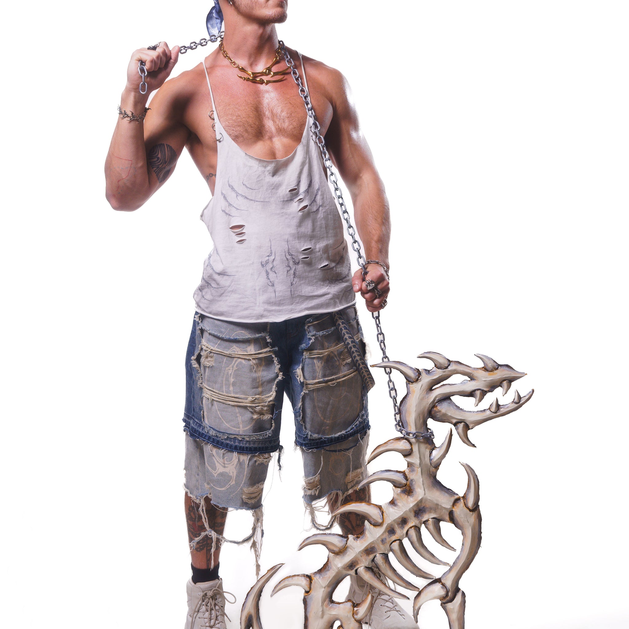 VIPER HARDWARE STRINGER TANK ( ASHED WHITE )