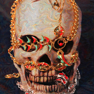Enamel Sterling Silver  Punk Necklace Pendant Jewelry
