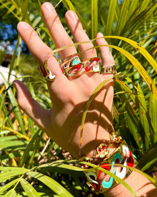 Enamel Sterling Silver Punk Tribal Bracelet Jewelry