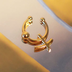 18k Gold Sterling Silver Punk Nose ring
