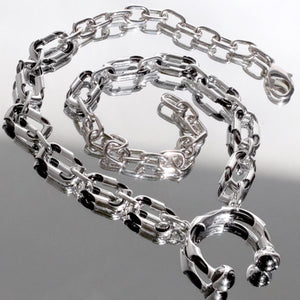 Sterling Silver Punk Futuristic Necklace Jewelry
