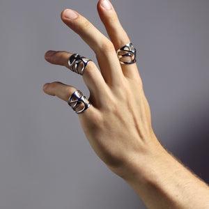 Sterling Silver Punk Ring Jewelry