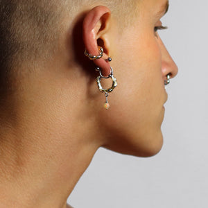 Sterling Silver Punk Earring Opal Jewelry