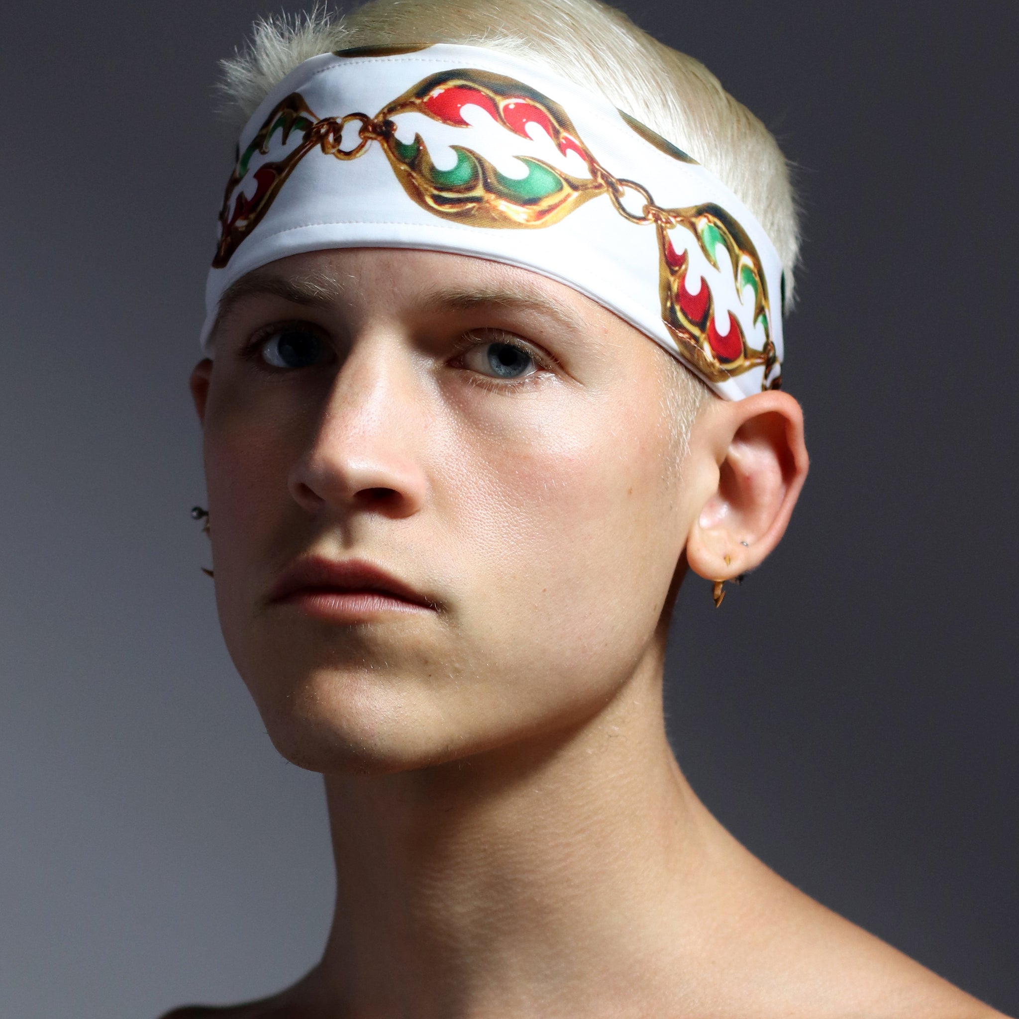 Gold Wave Headband White