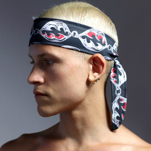 Silver Wave Headband Black