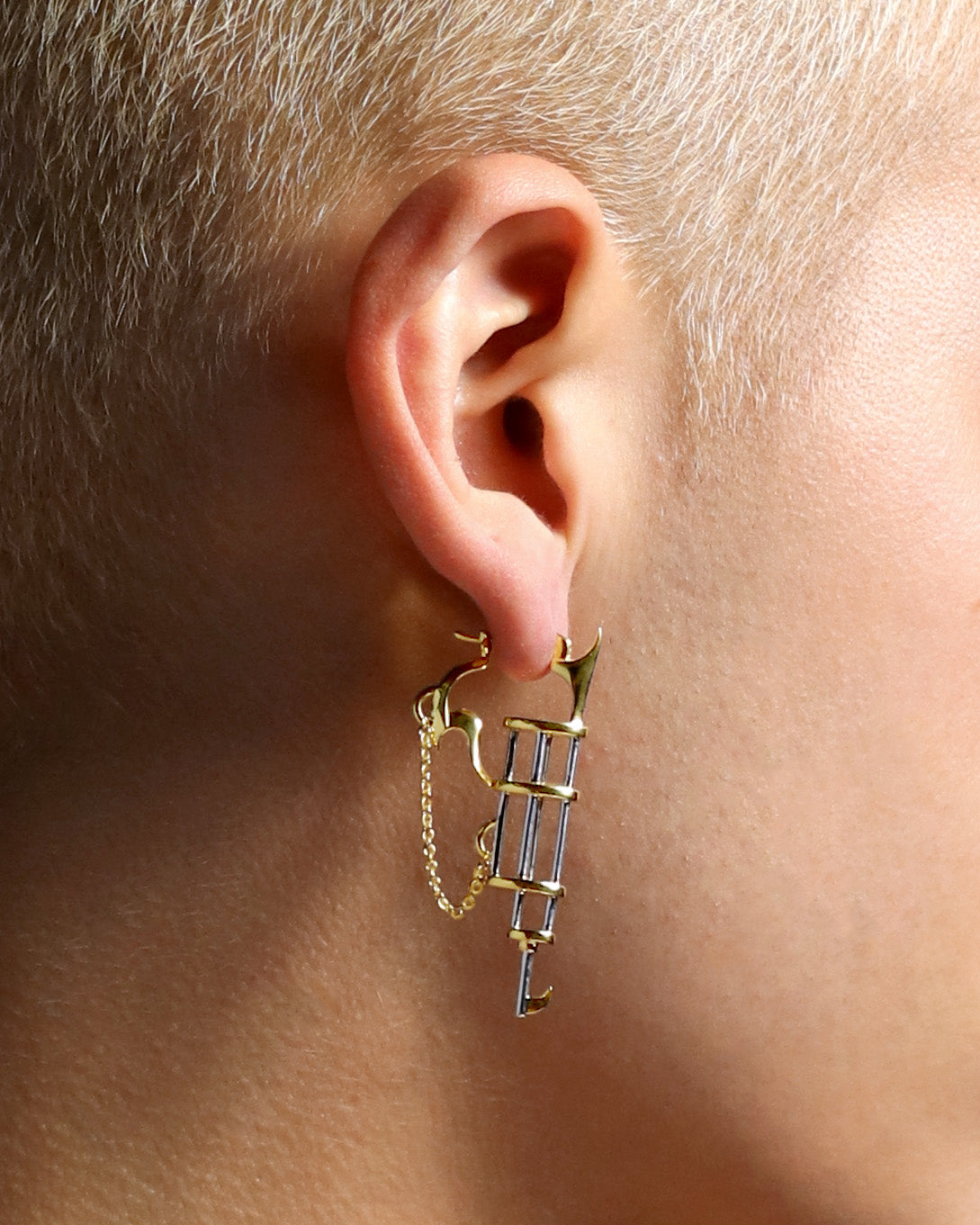 Sterling Silver Punk earring 
