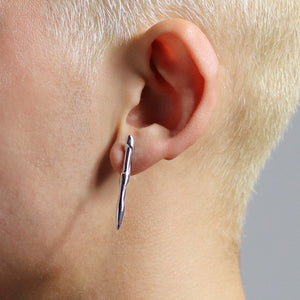 Sterling Silver Futuristic Punk Earring Jewelry