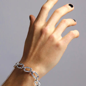 Sterling Silver Punk Futuristic Bracelet Jewelry