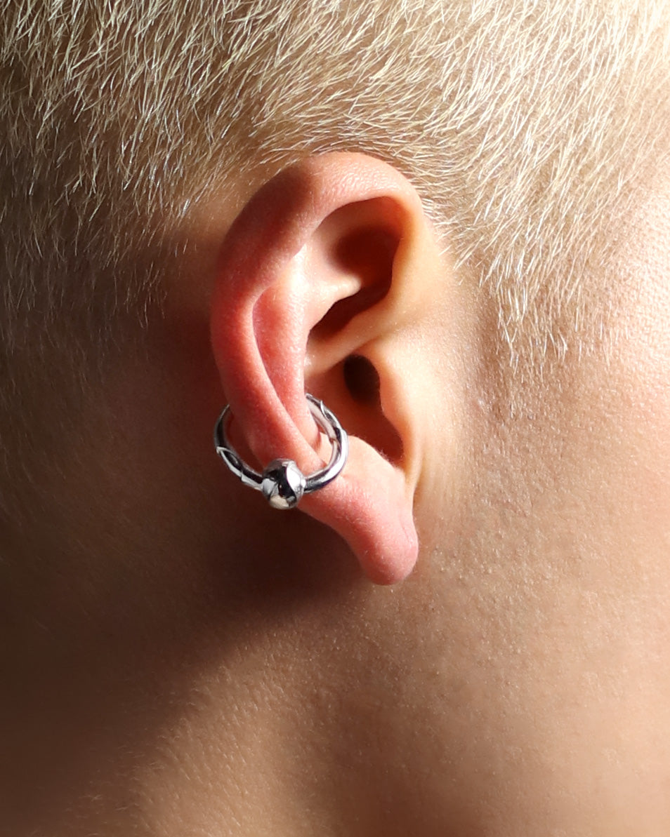 Sterling Silver Punk Futuristic Ear Cuff Jewelry