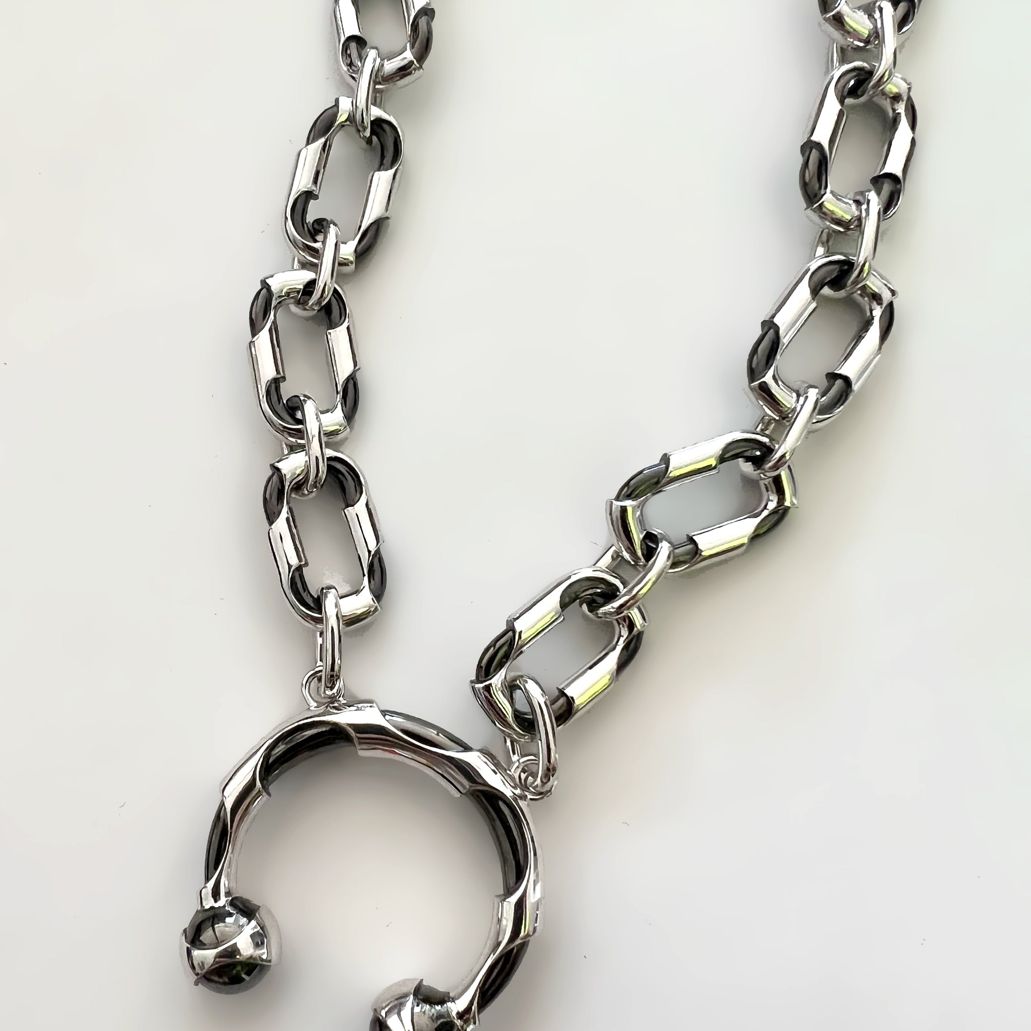 Sterling Silver Punk Futuristic Necklace Jewelry