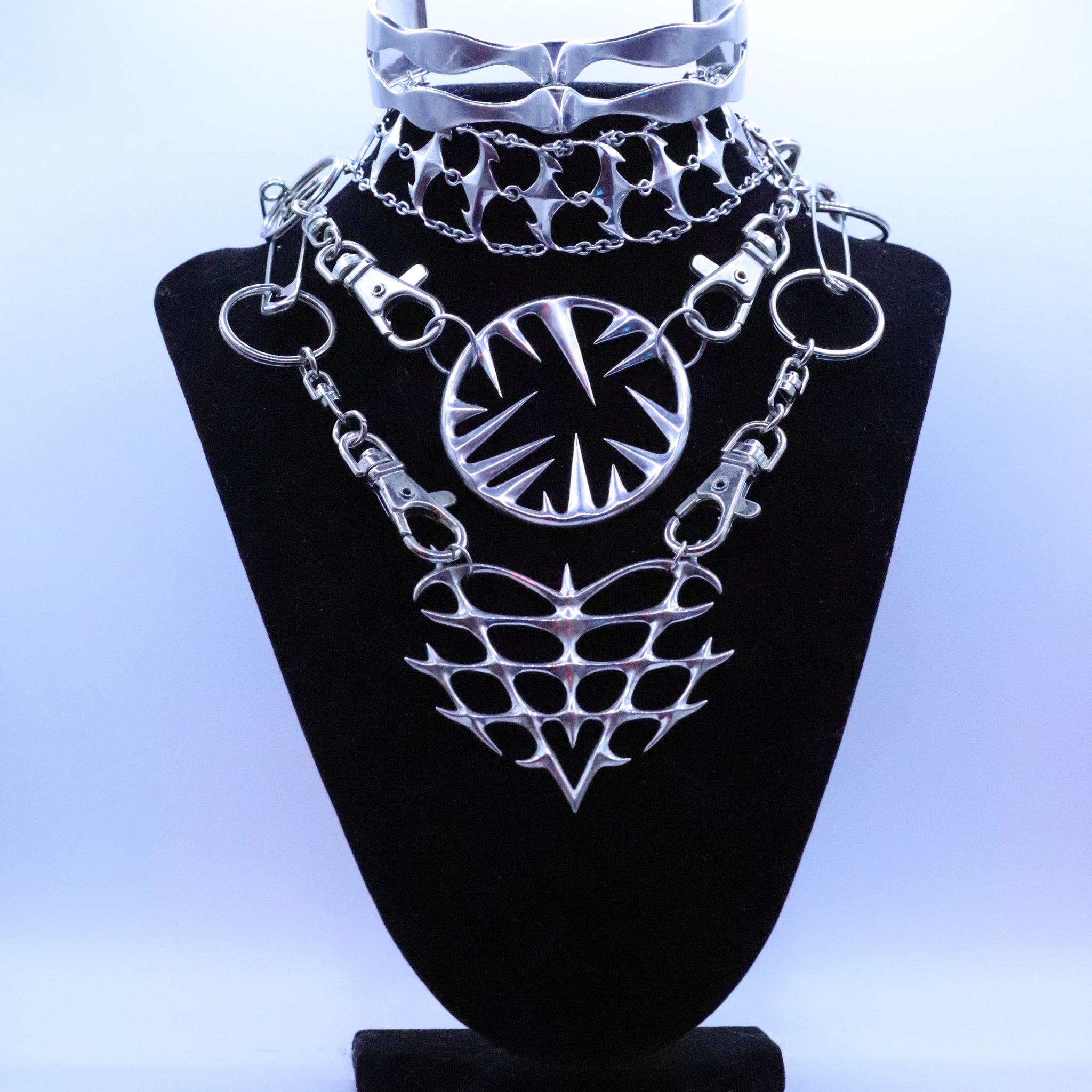 Sterling Silver Punk Necklace Pendant Jewelry