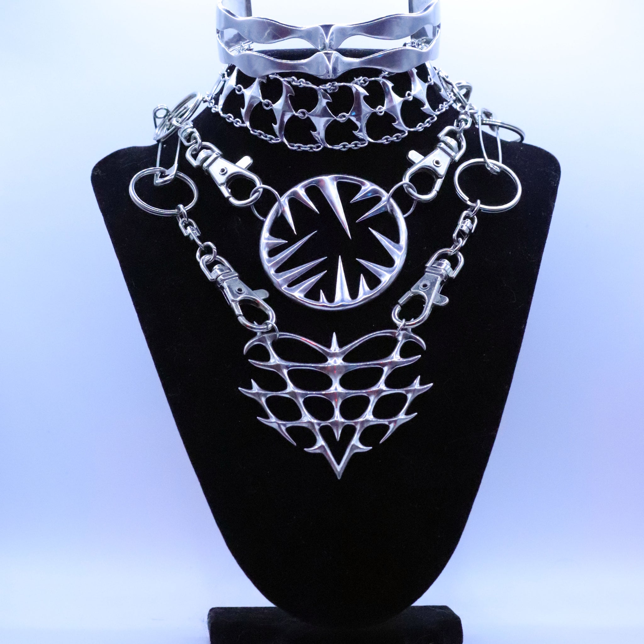 Sterling Silver Punk Tribal  Necklace Pendant Jewelry