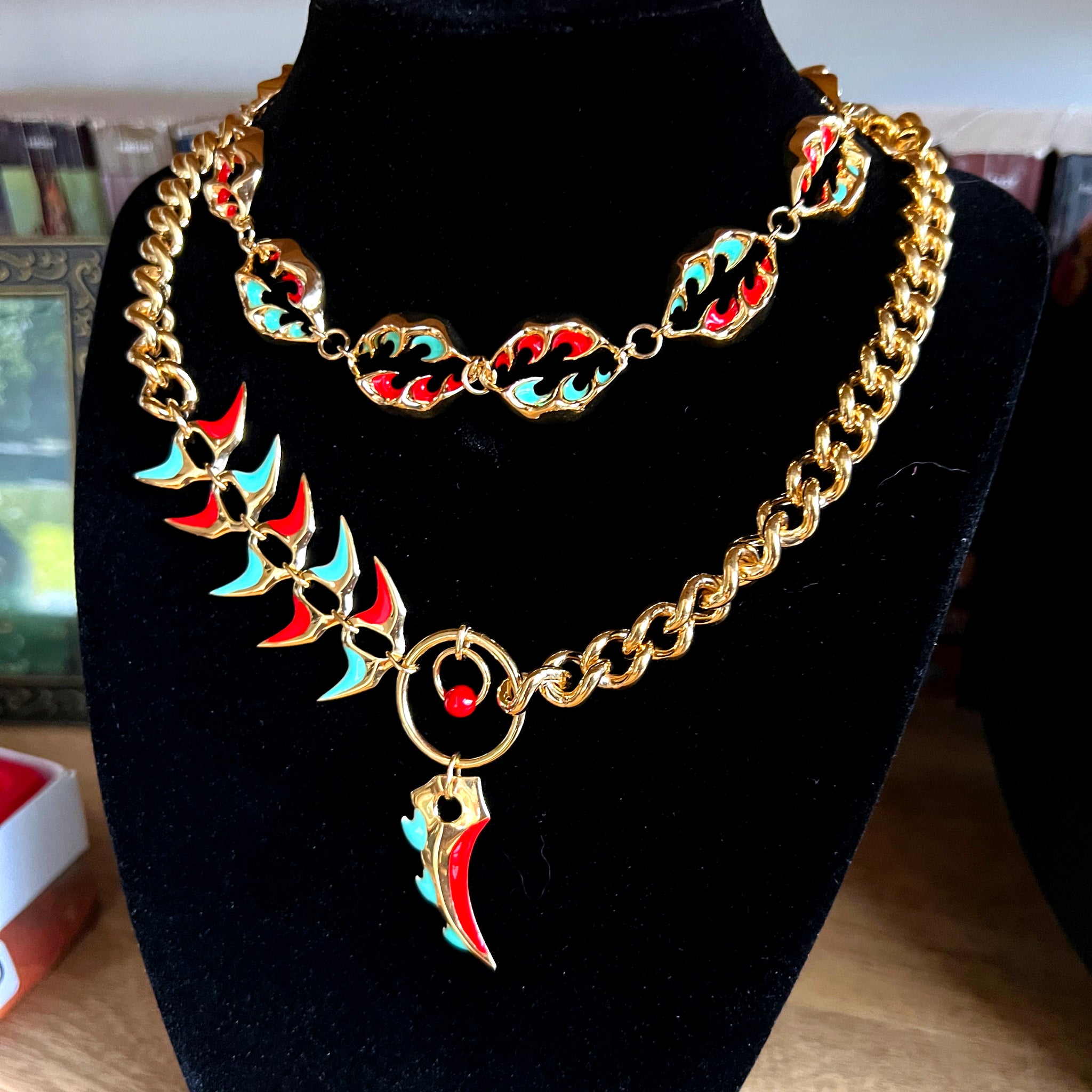 Enamel Sterling Silver Tribal Punk Necklace Jewelry